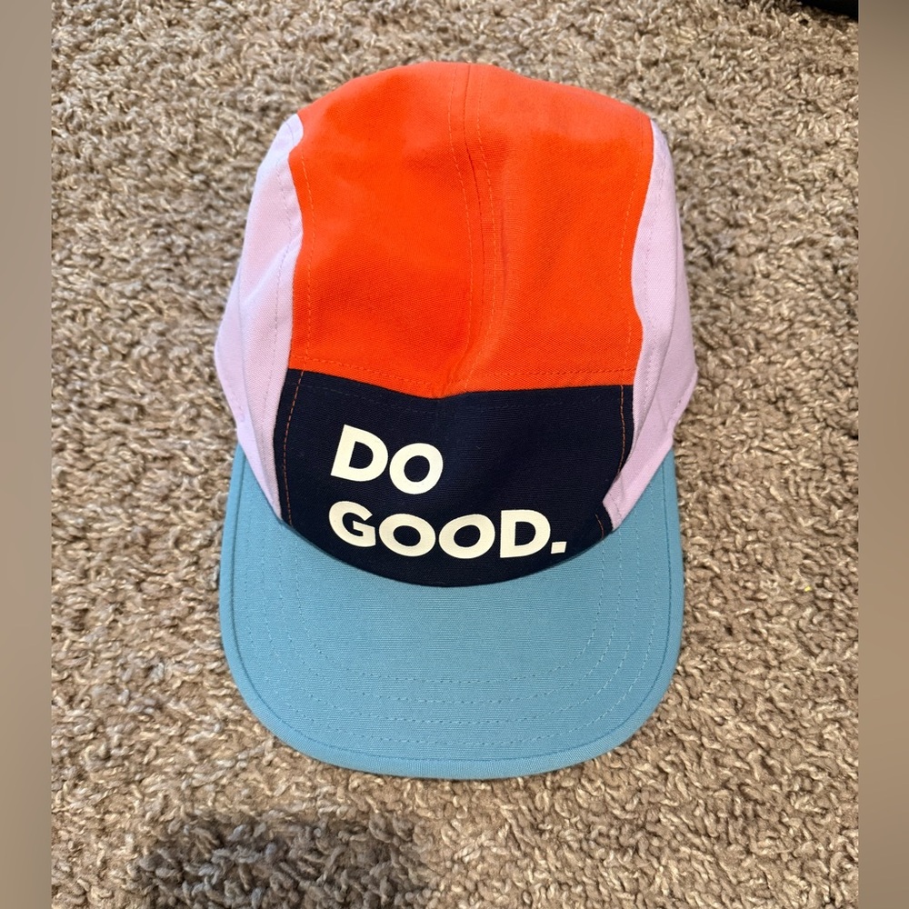 cotopaxi Colorblock 'DO GOOD.' Cap - Orange, Light Blue, Pink, Navy